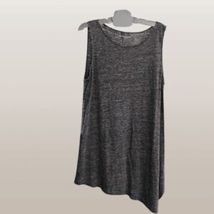 NEW EILEEN FISHER Dress Size Large Heathered Grey 100% Org. Linen